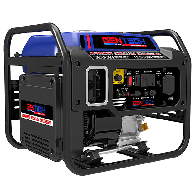 Gentech 3.2kVA Recoil Start Pure Sine Wave Inverter Generator - Blue (Unboxed Deal)