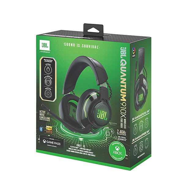 JBL Quantum 910X Console Wireless Over-Ear Gaming Headset For XBox - Black/Green