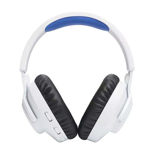 JBL Quantum 360P Console Wireless Over-Ear Gaming Headset With Detachable Mic For Playstation - White/Blue