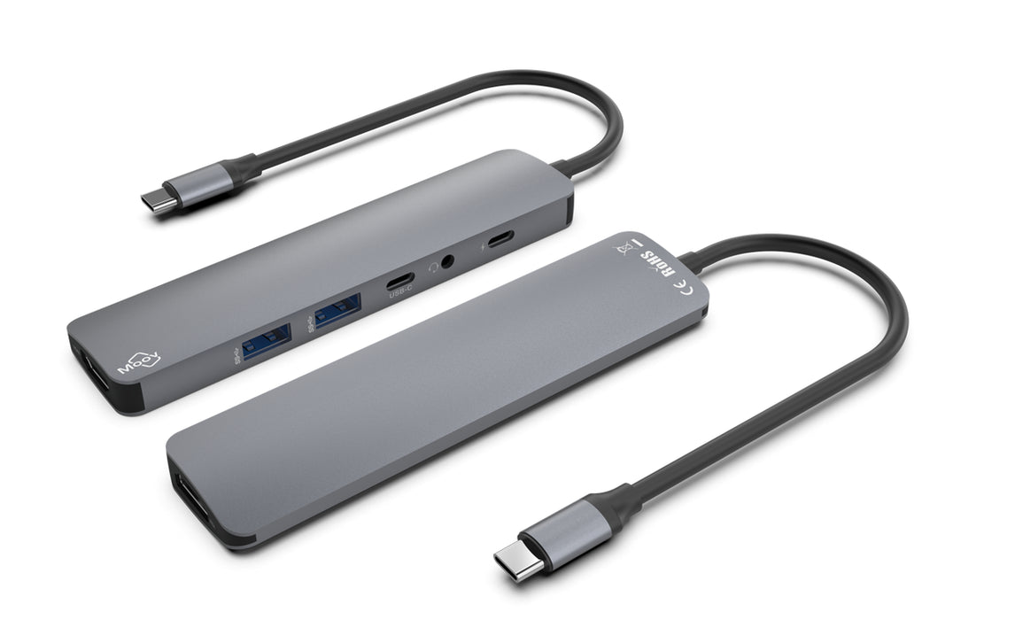 Moov 6-in-1 USB-C Multiport Hub Adapter - Space Grey