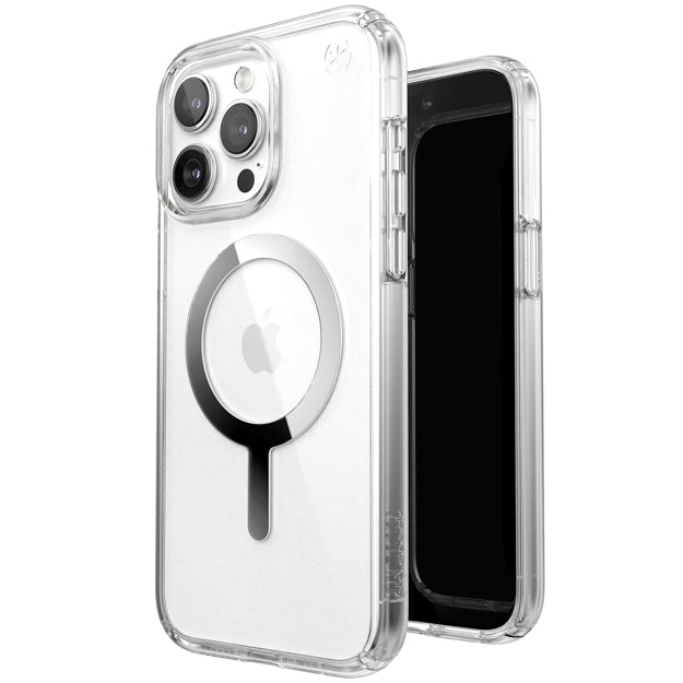 Speck iPhone 15 PRO MAX Presidio Perfect Clear Cover With MagSafe - Transparent/Chrome