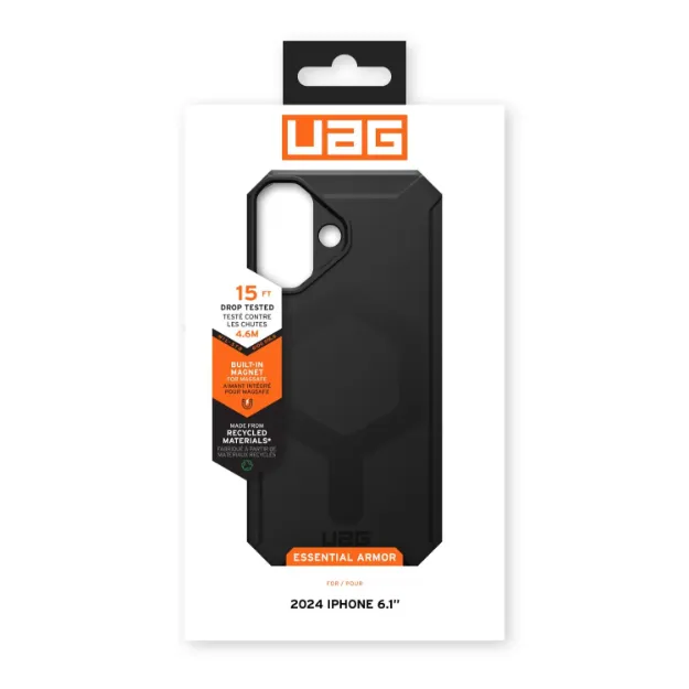 UAG Essential Armor MagSafe Case For iPhone 16 – Black