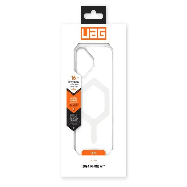 UAG Plyo MagSafe Case For iPhone 16 – Ice & White