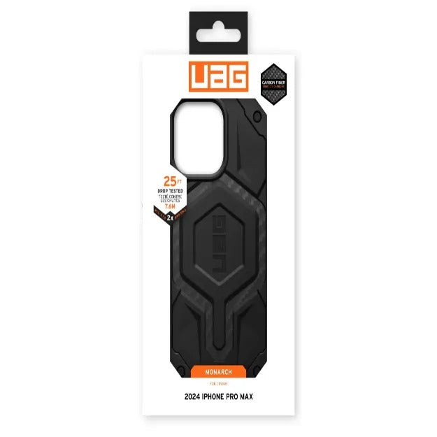 UAG Monarch Case For iPhone 16 Pro Max – Carbon Fibre