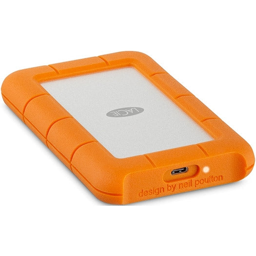 LaCie Rugged USB-C Portable Hard Drive - Orange