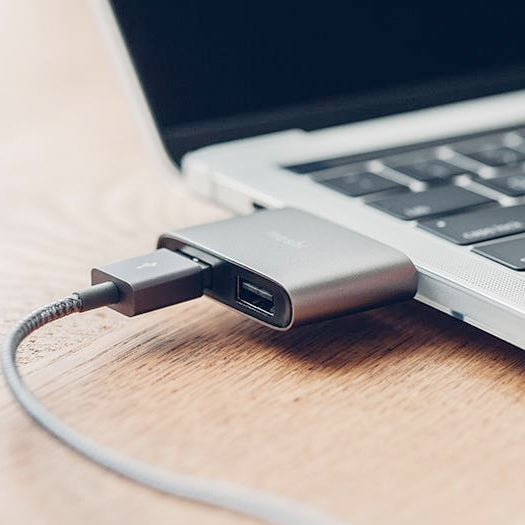 Moshi USB-C To Dual USB-A Adapter - Space Grey
