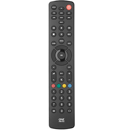 One For All Contour 8 Universal TV Remote Black (URC1280) - Black