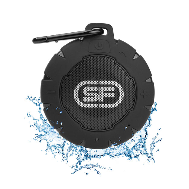 Silver Frame B18 Waterproof Bluetooth Speaker - Black